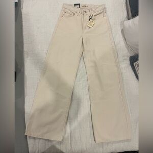Cream Wide-Leg Pants